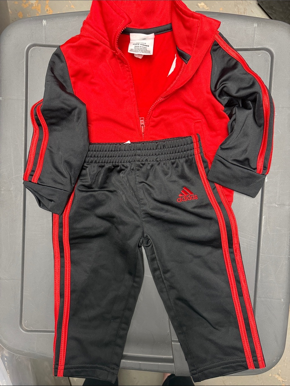 adidas Kids Black & Red Jogger Set - Sweatpants & Top